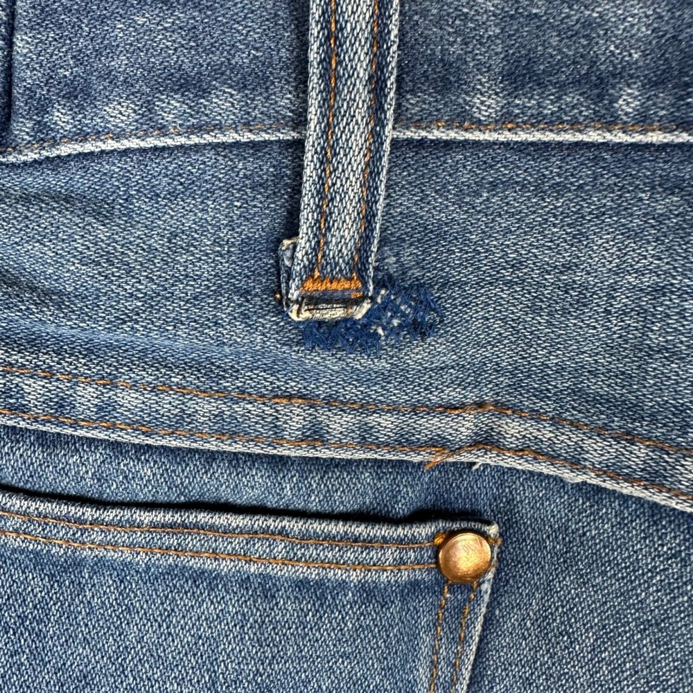 Vtg Wrangler Western 912DEN Denim Cut Off Shorts Blue Made in USA 35 - Picture 7 of 10